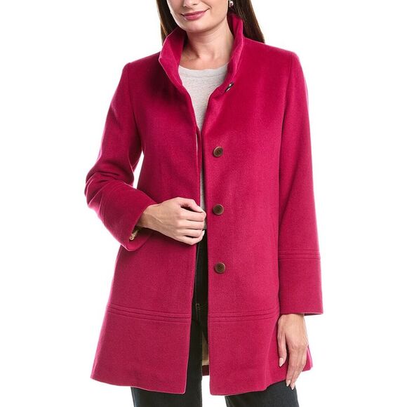 Fleurette Womens  Wool-Blend Car Coat, Pink - Picture 1 of 3